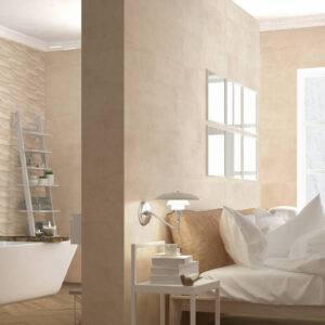 Revestimiento Decorado City Hojas Beige 25X75