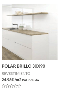 Polar brillo es uno de los azulejos blancos para cocinas.