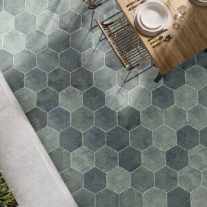 Porcelánico hexagonal Saona Esmeralda 23x27