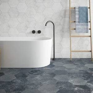 Porcelánico hexagonal Saona Blanco 23x27