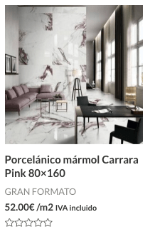 Lightker Porcelánico mármol carrara pink.