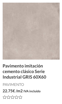 Lightker pavimento imitación cemento clásico Serie Industrial.