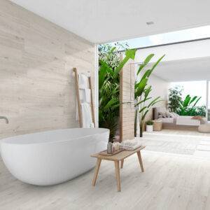 Pavimento porcelánico efecto madera Sia Blanco 23X120