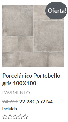 Porcelánico portobello gris.