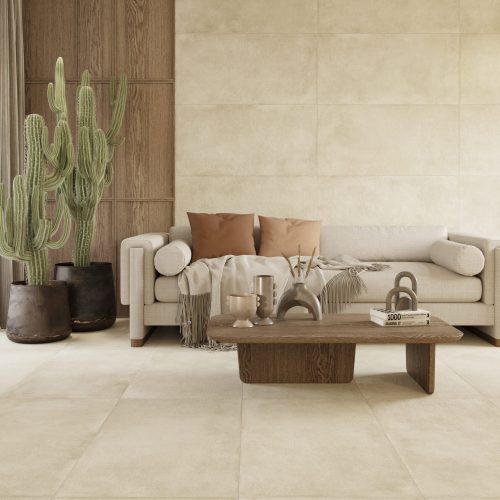 Suelo/Azulejo porcelánico cemento Dakota Sand 60x120