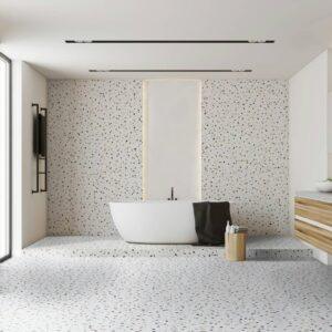 Suelo/Azulejo Porcelánico terrazo Galaxy Blanco 59,6x59,6