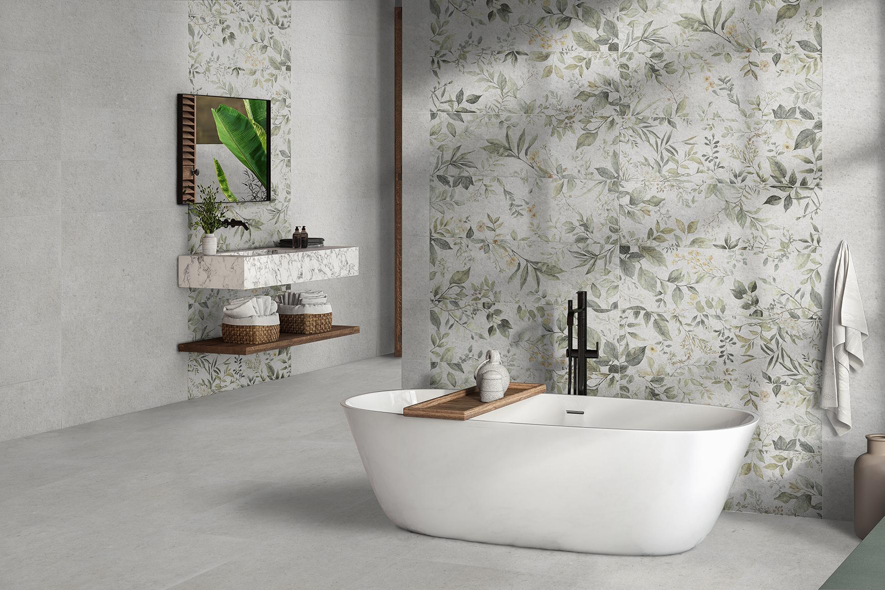Revestimiento floral Treviso Laurel Natural 30X90