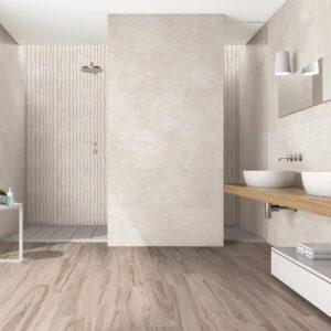 Revestimiento efecto piedra Sumionic White 40x120