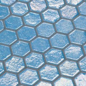 Gresite hexagonal decorativo iridiscente Azur