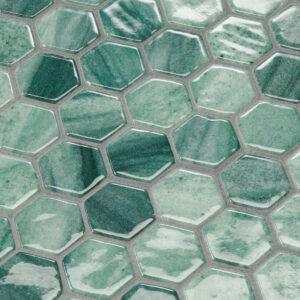 Gresite hexagonal decorativo Gemma Olivine