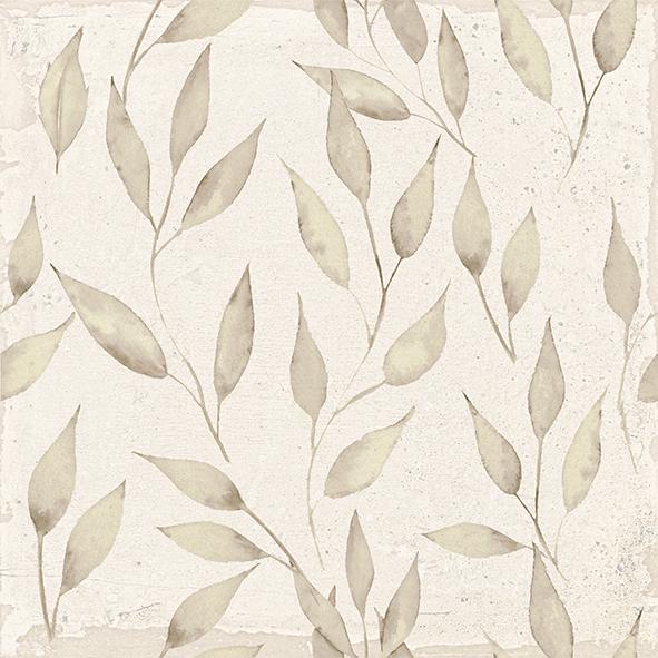 Suelo/Azulejo Porcelánico hidráulico floral Foglie Bone 25X25 - Imagen 2