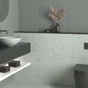 Suelo/Azulejo porcelánico terrazo Fragmenta Gris 20x20